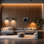 A photograph of a beautifully lit interior space showcasing various types of potlights in use