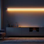 A photograph of a sleek electric tube bar light in a modern interior setting
