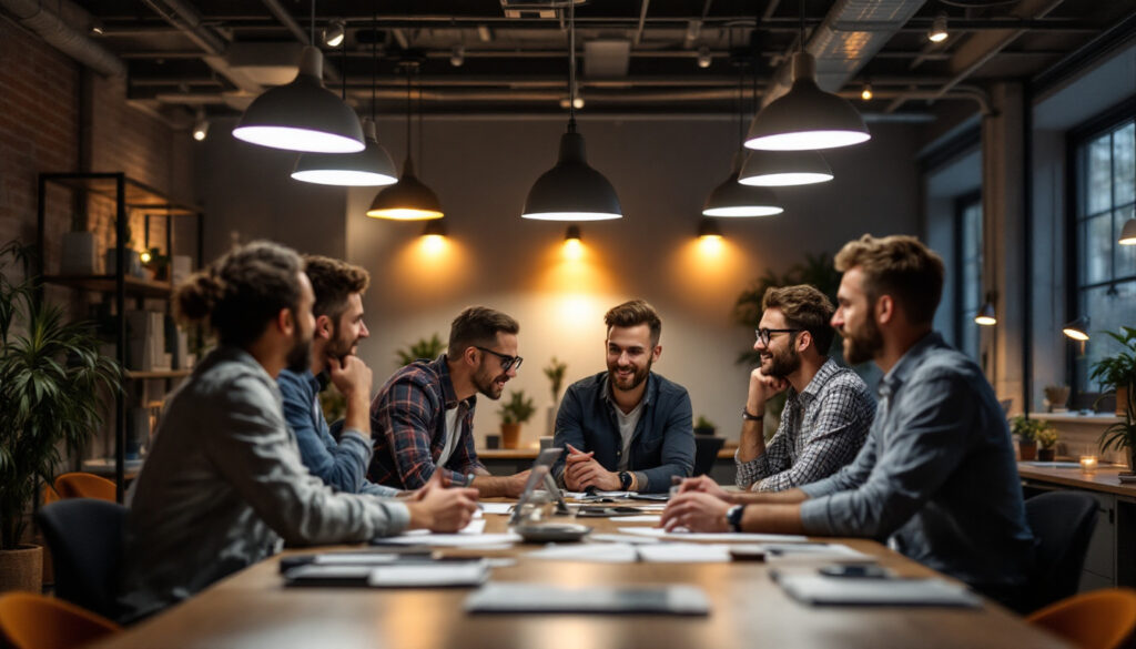 A photograph of a well-lit workspace featuring a variety of affordable ceiling lights