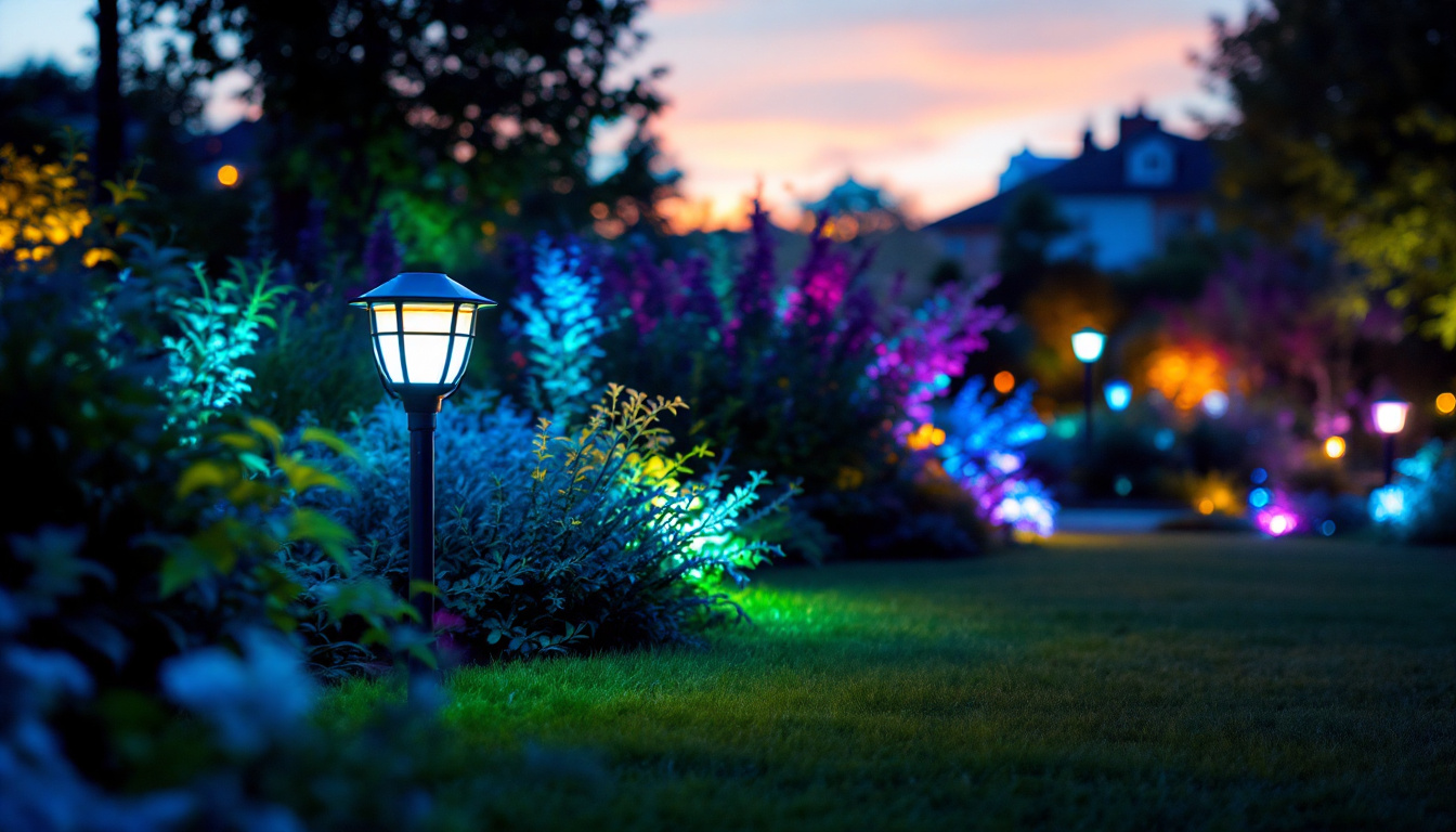 A photograph of a beautifully illuminated outdoor landscape at dusk