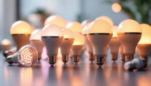 A photograph of a variety of mr16 led globes displayed in an aesthetically pleasing arrangement