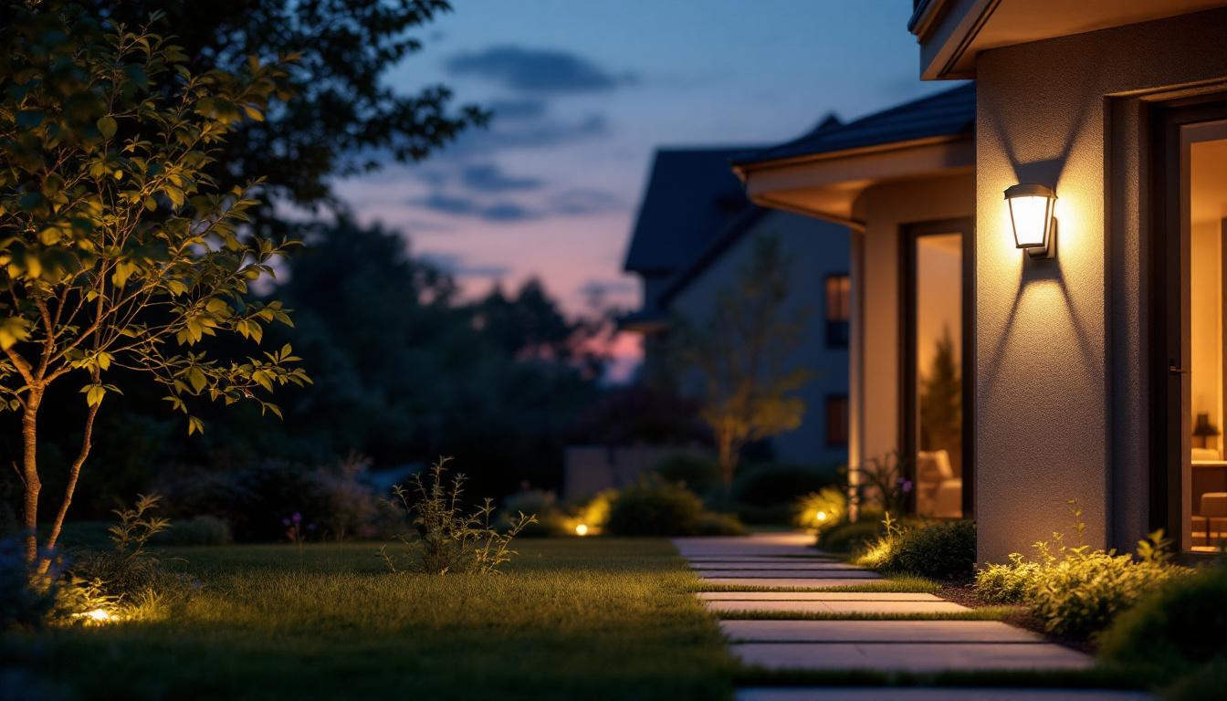 A photograph of a beautifully illuminated outdoor space at dusk