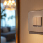 A photograph of a dimmable 2-way switch installed in an elegant interior setting