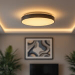 A photograph of a beautifully designed mount ceiling light installed in a modern living space