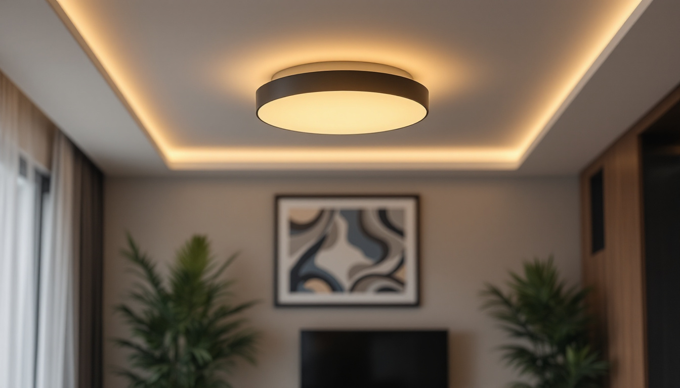 A photograph of a beautifully designed mount ceiling light installed in a modern living space