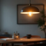 A photograph of a beautifully designed pendant lighting fixture in a stylish interior setting