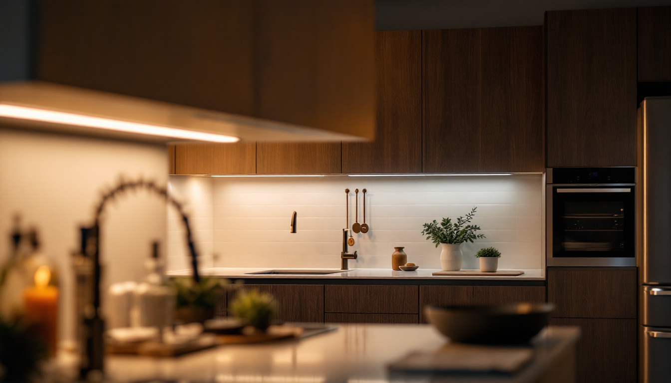 A photograph of a lighting contractor installing sleek