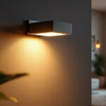 A photograph of a beautifully designed box light fixture installed in a stylish interior setting