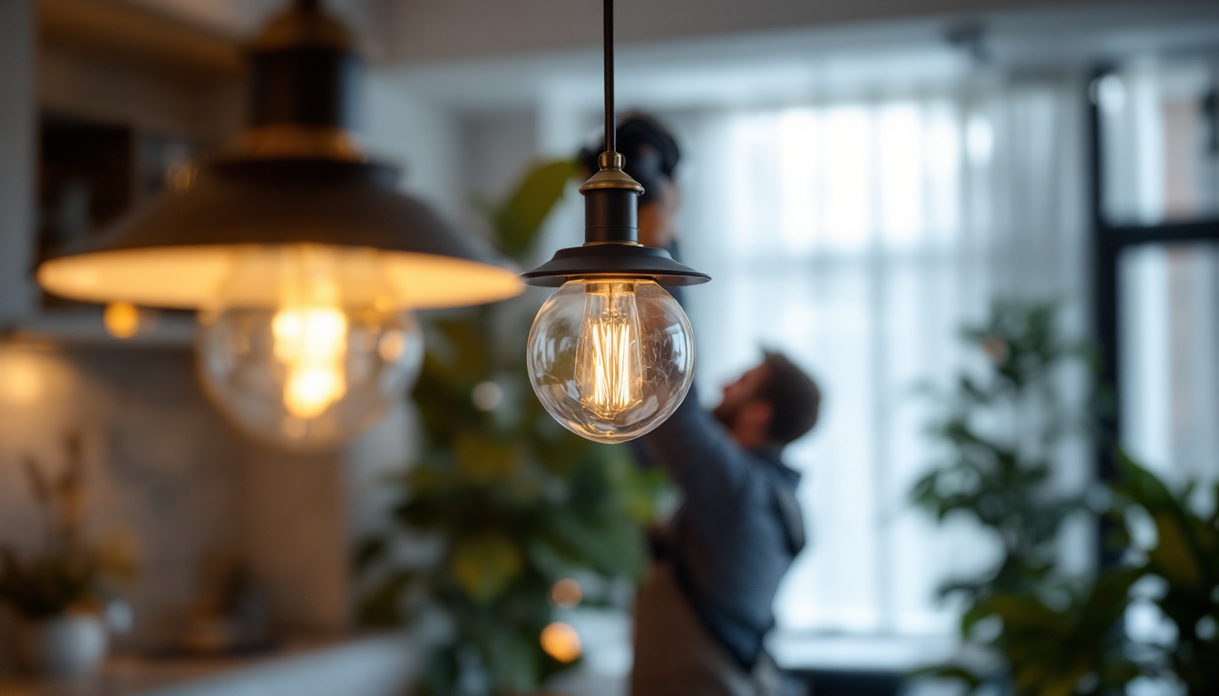 A photograph of a beautifully designed light pendant fixture elegantly hanging in a well-lit room