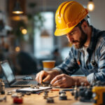 A photograph of a skilled electrician efficiently installing wire adapters in a well-lit