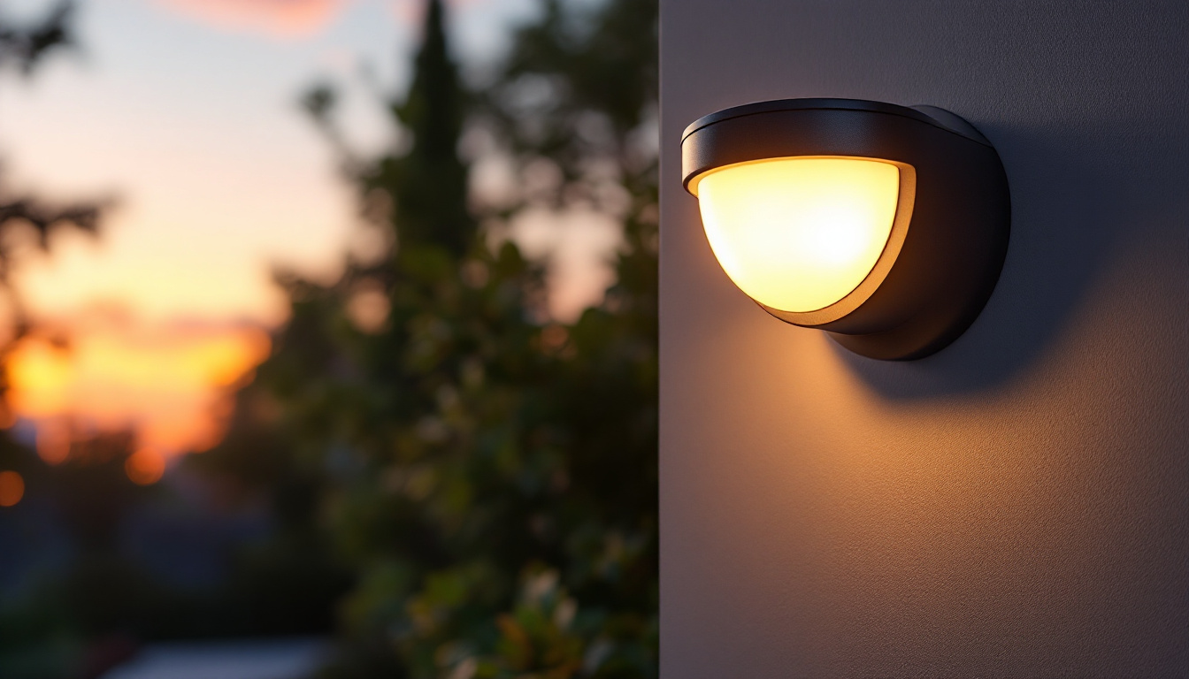A photograph of a beautifully illuminated outdoor space at dusk