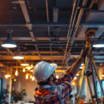 A photograph of a well-lit drop ceiling installation in a commercial space