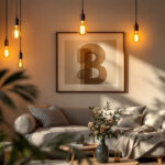 A photograph of a beautifully designed interior space featuring b type bulbs