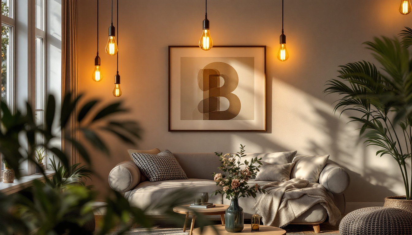 A photograph of a beautifully designed interior space featuring b type bulbs