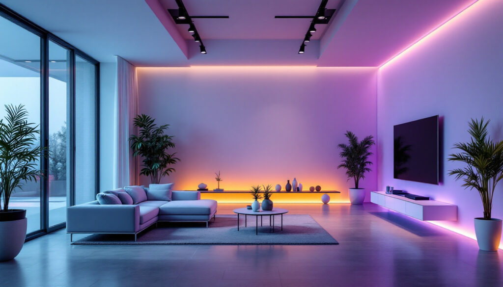 A photograph of a modern interior space illuminated by sleek led t4 lights
