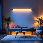 A photograph of a beautifully illuminated space featuring an 8' led strip light