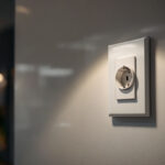 A photograph of a commercial-grade outlet installed in a well-lit environment