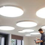 A photograph of a well-lit interior space showcasing various recessed led lighting installations