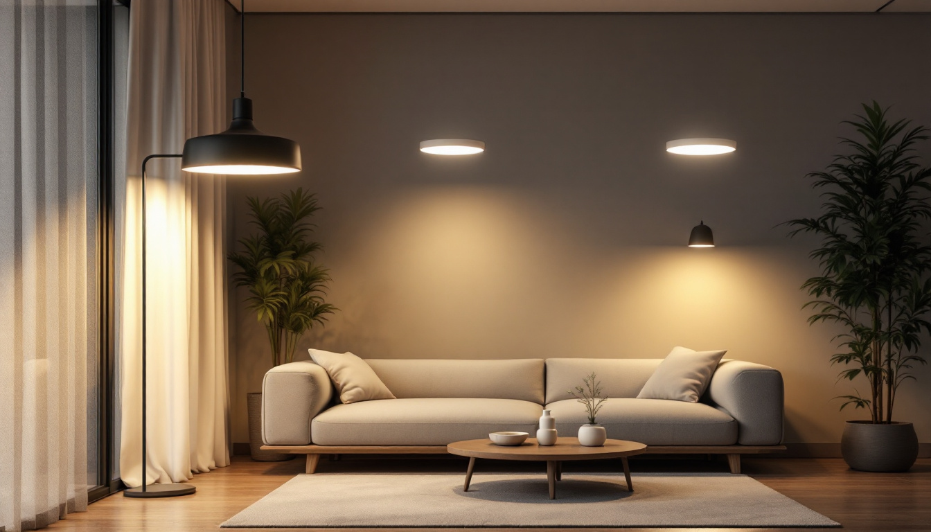 A photograph of a well-lit modern interior showcasing various led can lights in use