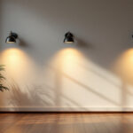 A photograph of a beautifully designed room featuring three strategically placed pot lights that illuminate the space