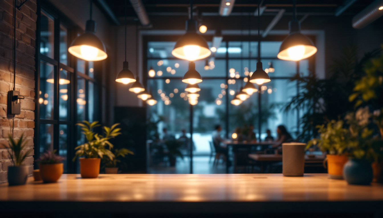 A photograph of a well-lit commercial space featuring can lights in action