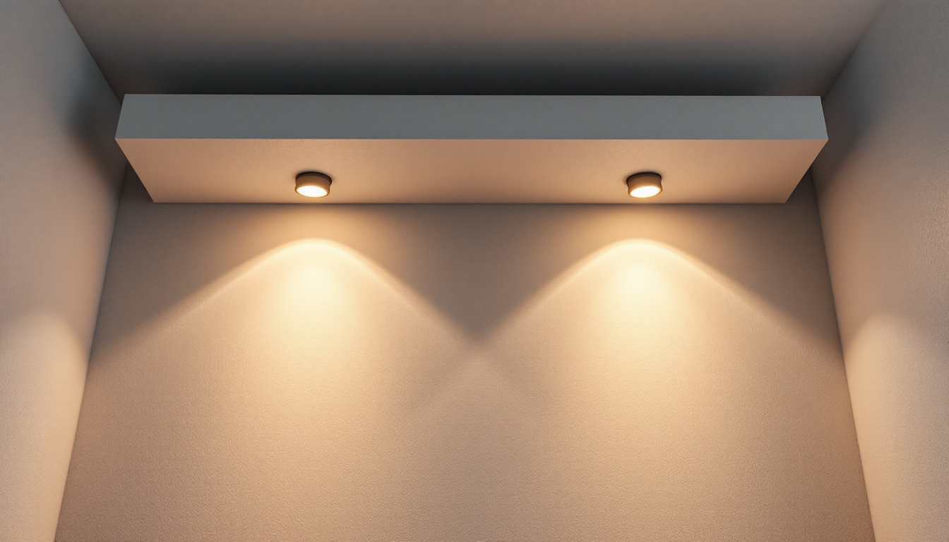 A photograph of a beautifully designed room featuring two recessed lights in an aesthetically pleasing arrangement