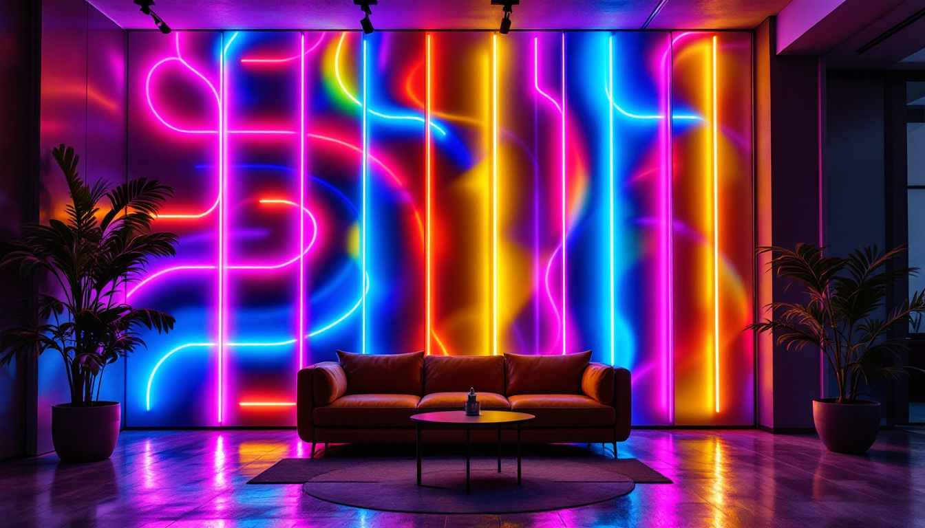 A photograph of a stunning wall of led lights in a modern setting
