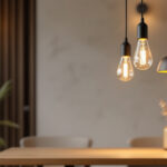 A photograph of a beautifully designed pendant lighting fixture in a stylish interior setting