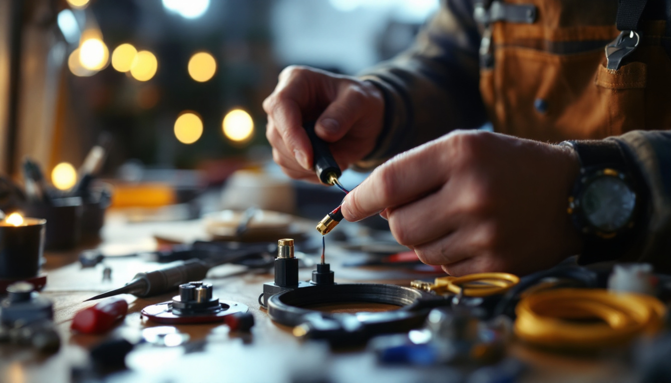 A photograph of a skilled lighting contractor expertly installing a wire-to-wire connector in a well-lit environment