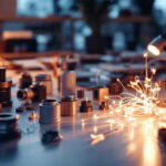 A photograph of a well-lit workspace showcasing various wire housing designs and configurations