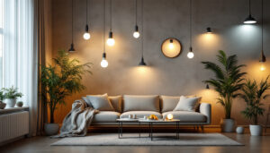 A photograph of a well-lit interior space showcasing various innovative lighting alternatives