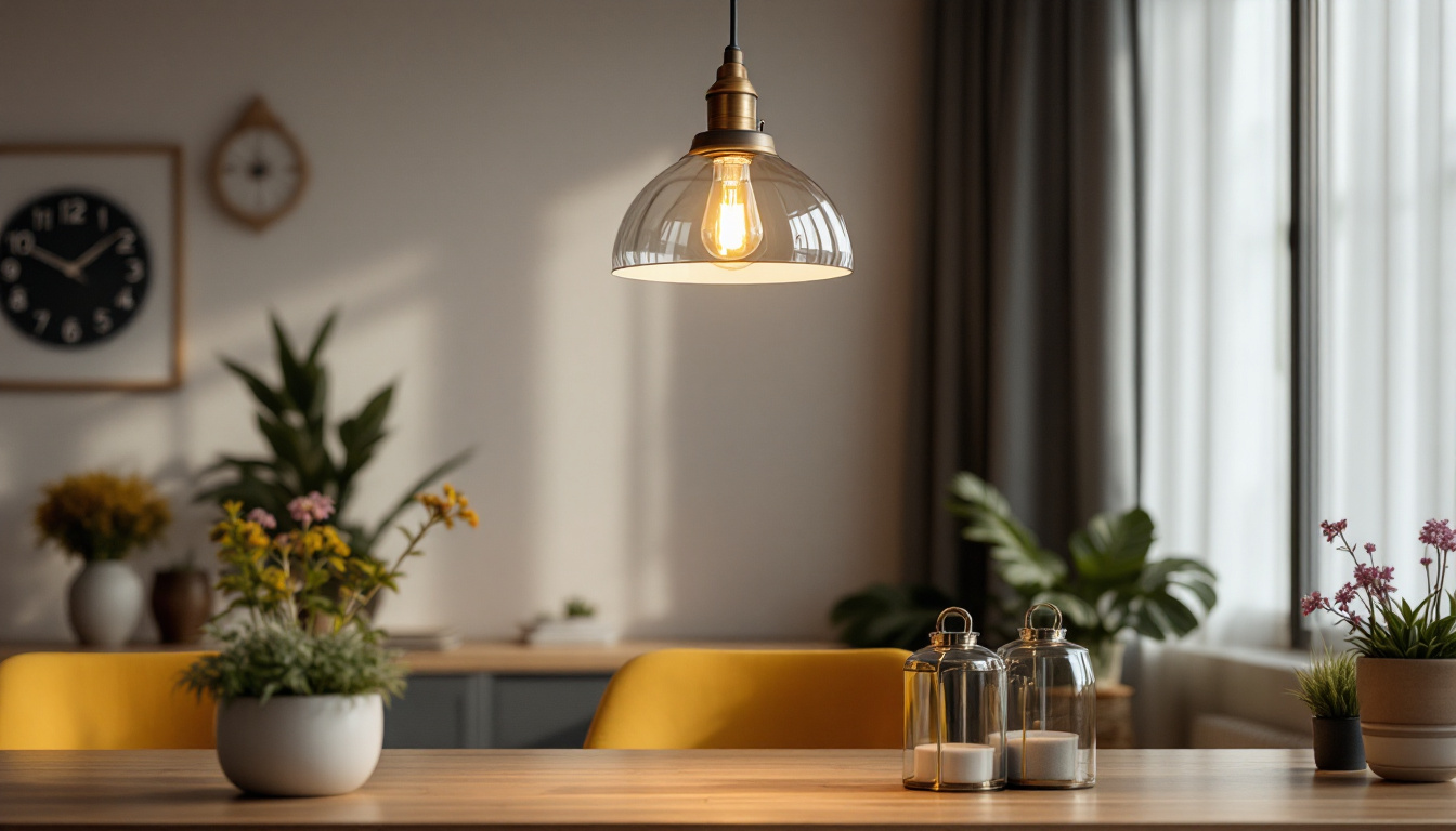 A photograph of a stylishly designed hanging pendant light in a well-decorated interior setting