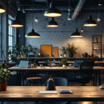 A photograph of a well-lit light industrial workspace