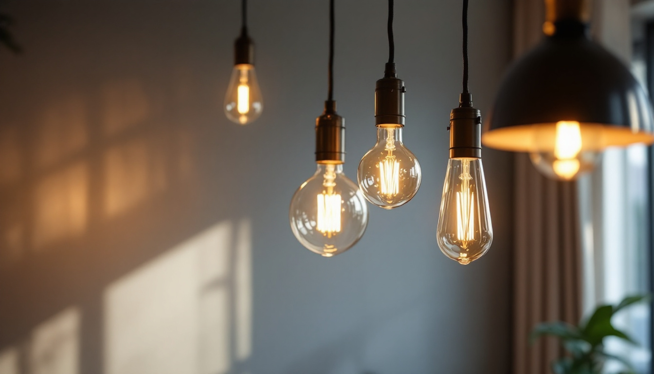 A photograph of a beautifully designed dining room featuring elegant hanging lights