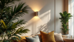 A photograph of a beautifully designed room featuring stylish wall sconces that highlight the ambient lighting and enhance the overall decor