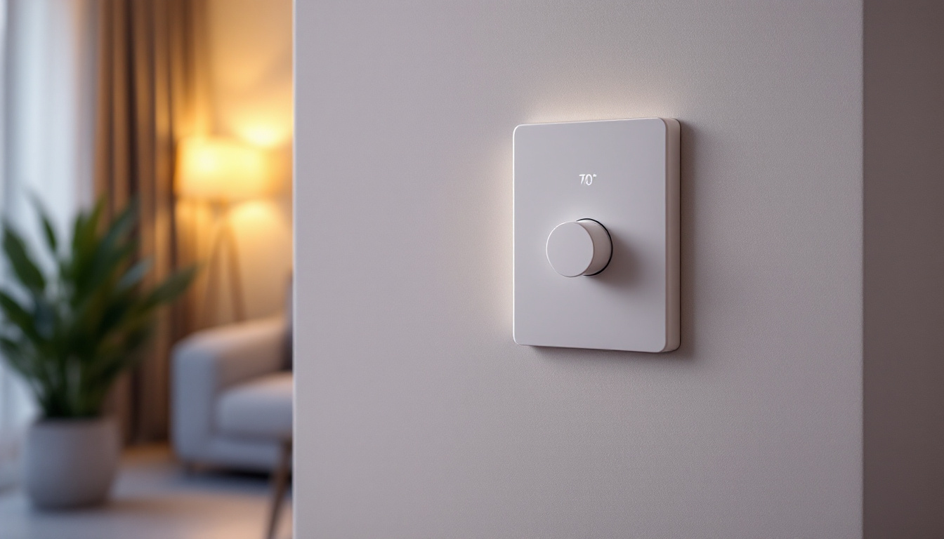 A photograph of a stylish light timer switch installed in a contemporary home setting