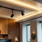 A photograph of a well-designed lowered ceiling lighting installation in a modern interior space