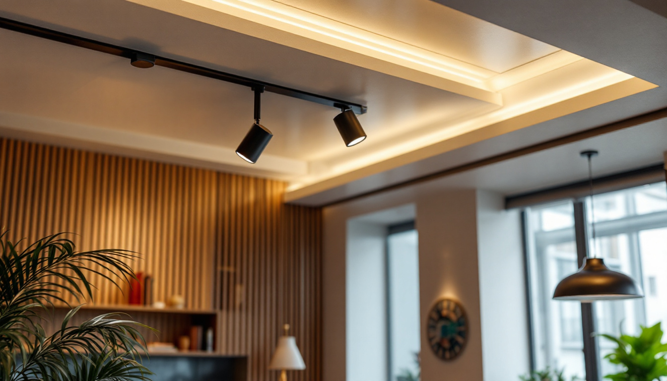 A photograph of a well-designed lowered ceiling lighting installation in a modern interior space
