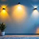 A photograph of a well-lit interior space featuring stylish led wall lights