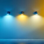 A photograph of a well-lit interior space showcasing various wall light covers in use