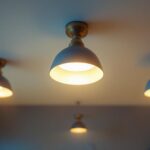 A photograph of a well-lit interior space featuring three stylish led can lights installed in the ceiling