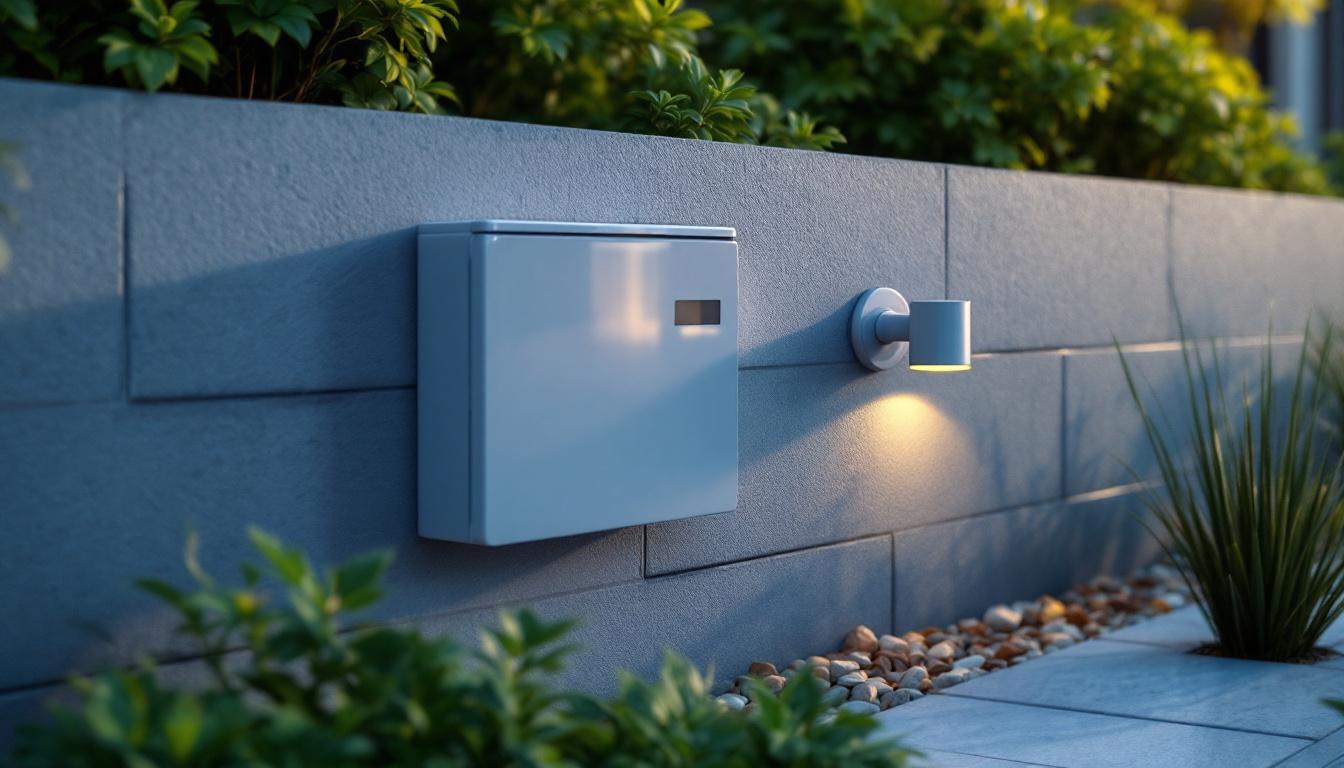 A photograph of a well-installed outdoor electrical box for lighting
