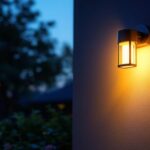 A photograph of a beautifully designed outdoor light wall mount installed on a home exterior