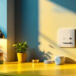 A photograph of a stylishly designed light switch alongside various switch styles and lighting fixtures