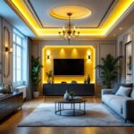 A photograph of a beautifully designed room featuring decorative recessed lighting that highlights architectural details and creates an inviting ambiance
