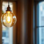 A photograph of a beautifully designed simple pendant light hanging in a well-lit