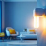 A photograph of a modern t5 bulb fixture installed in a stylish
