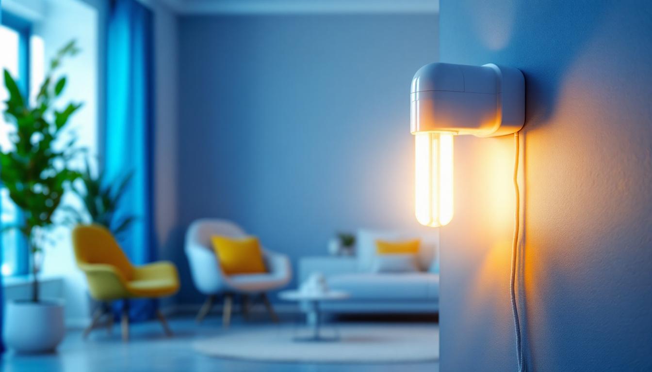 A photograph of a modern t5 bulb fixture installed in a stylish