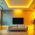 A photograph of a beautifully designed room featuring recessed led lights