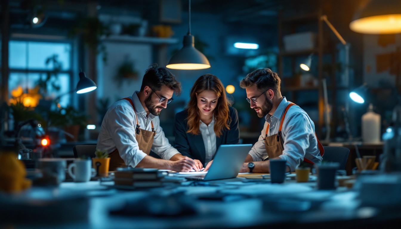 A photograph of a team of professionals engaged in a hands-on training session